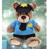 DolliBu Sitting Brown Bear Police Officer Plush Toy - Soft