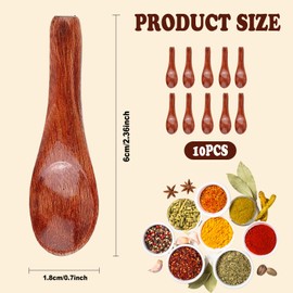 10 Stück Löffel, Gewürzlöffel, Gewürzlöffel, Holzlöffel Honig, Kleine Löffel, Salzlöffel, Holzlöffel, Für Soßen Salz Zucker Gewürze Dips Honig Kaffee Senf Kochen