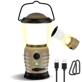 AirHydra Camping Lantern Rechargeable - Battery Powered Camping Lights, 4 Light Modes, IPX5 Waterproof, 500 Lumen, 3000K Portable LED Camping Lanterns Outdoor for Power Outages, Hiking(6.3''*2.7'')