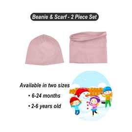 SWAUSWAUK Beanie Hat Girls Kids Baby 0-6 Years - Hat Scarf Set Girls for Autumn Winter Spring, pink