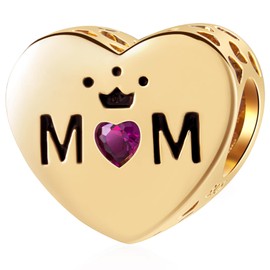 GLOWDAS Mother's Day Series Charms, Mum Dad Daughter Son, Grandma Nana Godmother Sister, Wife Husband Heart Beads in 925 Sterling Silver, Fits European Bracelet, Gifts for Family/Lover/Friends,