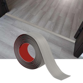 Greymond 10 Ft x 2" Floor Transition Strip Doorways, Vinyl Self Adhesive Laminate Flat Divider Flooring for Joining Floor Gaps, Carpet, Threshold Cover, Floor Tiles (Grey Wood Grain)
