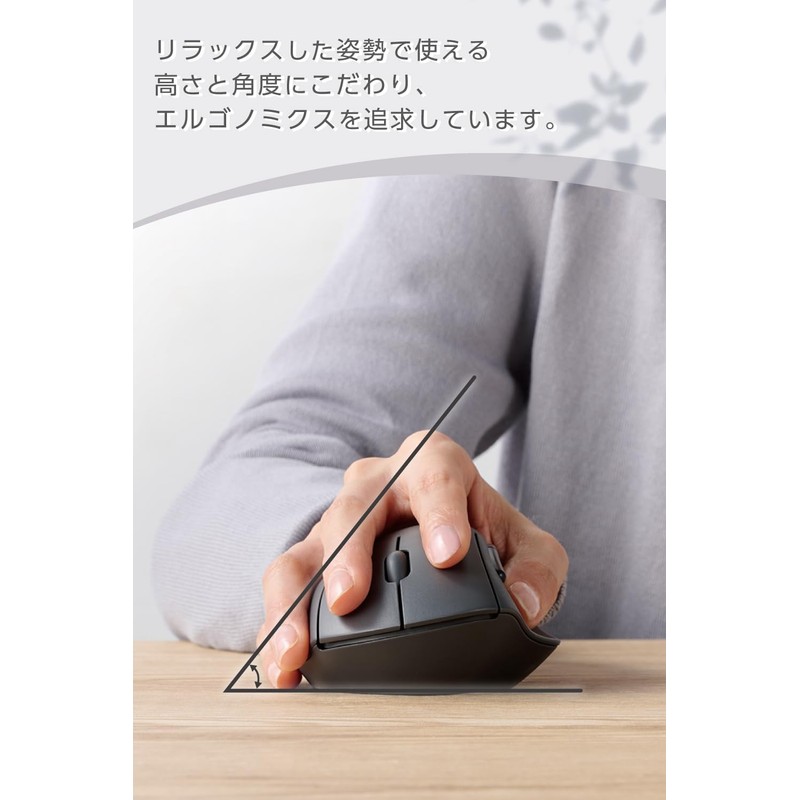 ELECOM SHELLPHA Wireless Mouse, Silent, 5 Buttons, Bluetooth, Wireless 2.4GHz
