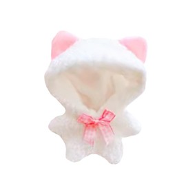 niannyyhouse 10cm Doll Clothes Onesies Rabbit Bear Dinosaur Elk Deer Bodysuit Plush Doll Accessories (White)