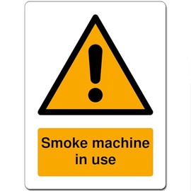 Triangle Hazard Safety Warning Metal Sign For Office Work Site 15cm x 20cm - Smoke machine in use