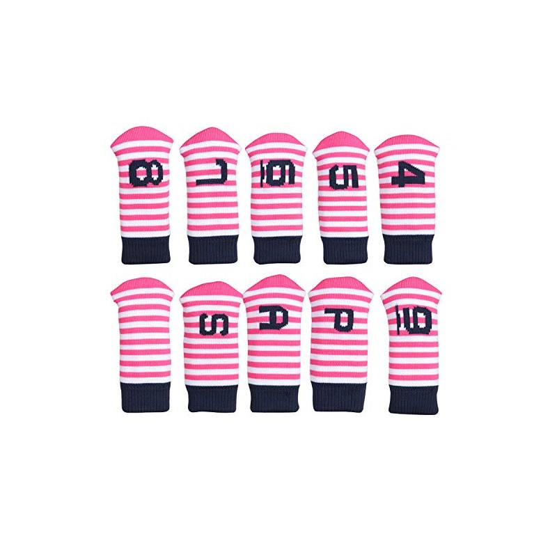 10 Pack Golf Iron Headcovers Striped Pattern with Iron Headcovers