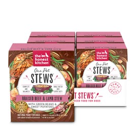 The Honest Kitchen Human Made One Pot Stews: Braised Beef & Lamb Stew with Green Beans & Sweet Potatoes Wet Dog Food, 10.5 oz x6