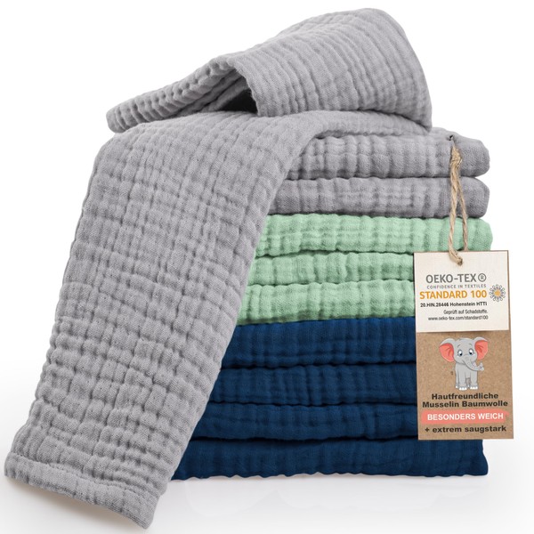 LAYNENBURG Set of 10 Premium Burp Cloths Baby Made of