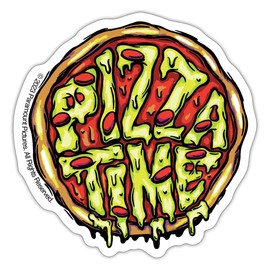 Spreadshirt TMNT Mutant Mayhem Pizza Time Sticker, 10 x 10 cm, White Matte