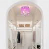 LaLuLa Purple Crystal Chandelier for Girls Bedroom, 3-Light E12 Flush