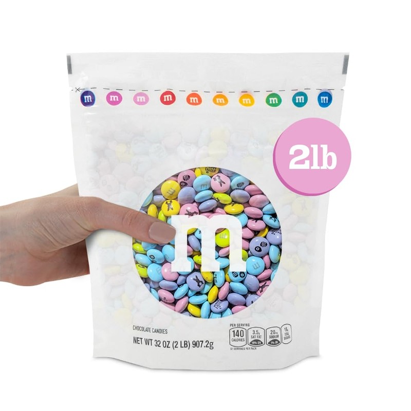 M&M’S WORLD Easter Chocolate Candies - 2lb Resealable Pack of