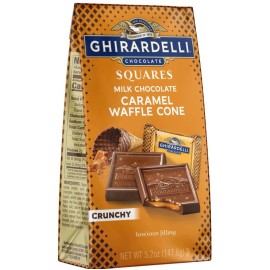 Ghirardelli 🟢 New Ghirardelli Squares Chocolate Milk Caramel Waffle Come Crunchy 5.2oz