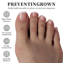 Namrec 120Pcs Toe Nail Tips - Gradient Press on Toenails Short Brown White Toe Nail Press ons,Square Soft Gel Toe Press on Nails,Glossy Soak Off Fake Toe Nails for Women and Girls