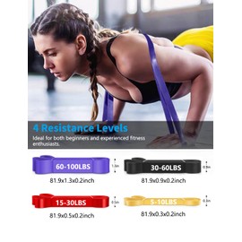 Vexloria Resistance Bands Set – 4 Levels for Men & Women | Pull Up Bands for Gym, Crossfit, Fitness & Yoga | Includes Door Anchor, Handles, Protective Covers & Storage Bag