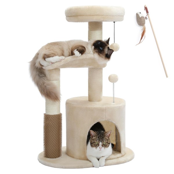 MUTTROS Small Cat Tree for Indoor Cats, Medium Cat Tower