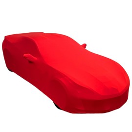 C7 Corvette Indoor Car Cover - Ultraguard Stretch Satin Dust Proof Custom Fit for 2014-2019 Stingray, Z51, Z06, Grand Sport Corvettes (Red)