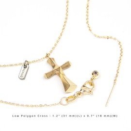 Renaiz Geometric Cross Necklaces for Women, Trendy Low Poly Necklace in 14K Real Gold Plated, Chain 14"-24", Unique Gold/Silver Layered Cross Pendant Necklace Christian Jewelry for Women Gift (Yellow Gold)