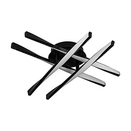 EGLO Adeje LED Ceiling Light, Minimalist Metal Ceiling Light in Black and Plastic in White, Lamp Ceiling for Living Room, Bedroom and Hallway, Warm White, 43.5 x 43.5 cm