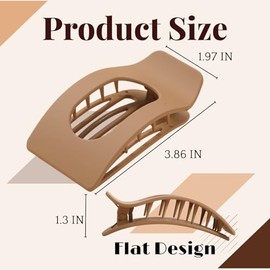 Paquete de 8 Pinzas Planas para el Pelo para Mujer: Pinzas Rectangulares Grandes Mate Antideslizantes, Accesorios Cuadrados de Fijación Fuerte para Ca