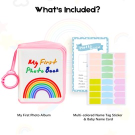 Baby's My First Photo Album for Baby Holds 21 4x6 Photos, Baby Photo Album Soft Cloth Family Book, My First Family Album for 4x6 Baby Shower Kids Toddlers Family Pictures, Toddler Photo Album (Pink)