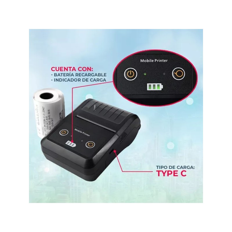 EGTMA Impresora Térmica Portátil De Recibos Bluetooth