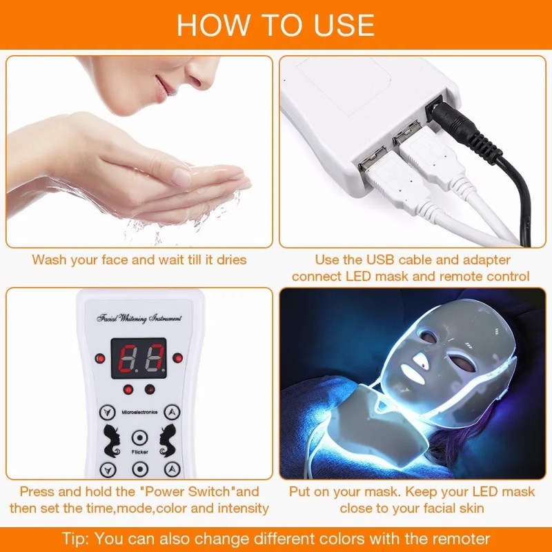 Máscara facial terapéutica LED ForeverLily Máscara de led -