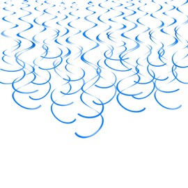 Blue Hanging Swirl Decorations Plastic Streamers Foil Swirls Ceiling Decorations Wedding Baby Shower Birthday Party Decorations, Pack of 30