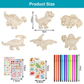 40 Stück Dinosaurier Holzbausatz Kinder Kindergeburtstag Basteln, Holzbastelsets Bastelset Kindergeburtstag Holz zum Bemalen, Bastelsachen Dinosaurier Geburtstag Bastelset Kinder 4 5 6 7 8 Jahre