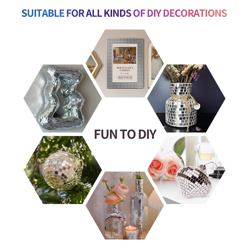 18000 PCS Silver Mini Square Disco Tiles, 5 x 5