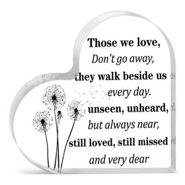 Bereavement Condolence Gifts Remembrance Gift For Loss Of Husband Mother Father Sympathy Gift For Grieving Friends Acrylic Heart Plaque Funeral Keepsake