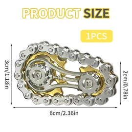 Fidget Toys, Getriebe Design für Stressabbau, Goldene Rad und Silberne Kette Design, Stressabbau Spielzeug für Büro, Schule und Zuhause, Entspannung Toy Ideal für Alle Altersgruppen