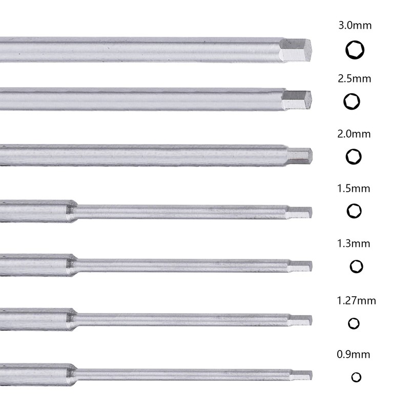 Hex Screwdriver Set 0.9mm 1.27mm 1.3mm 1.5mm 2.0mm 2.5mm 3.0mm