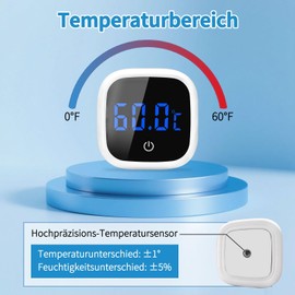 4er Set Aquarium-Thermometer mit Hochpräzisionssensor und LED-Anzeige für Fischbehälter, Süßwasser- und Meerwasser-Aquarien | Mini-Digital Thermometer für Aquarien & Fischbehälter