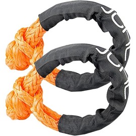 Soft Shackle Synthetic Road Recovery Rope 1/2' X 23 Inch 56000LBS Breaking Strength Tow Shackles for Sailing SUV Off Road Towing ATV Recovery 2 Pack