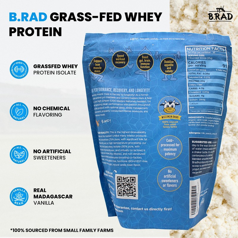 B.rad Grass Fed Whey Protein Isolate | Ultra-Pure, All-Natural, Clean