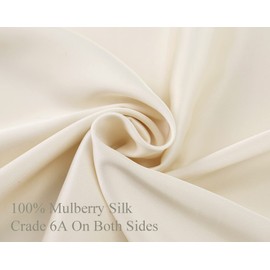 100% Mulberry Silk Pillowcase for Hair and Skin, Both Side 19 Momme Silk with Hidden Zipper,2 Pack (Beige, King)