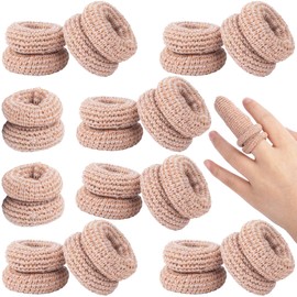 SmallCat 15PCS Fingertip Bandages, Cotton Finger Cots, Elastic Finger Gloves, Thumb Protectors for Wounds, Reusable Finger Dressings for Finger Sprains Gardening Work - Skin Color