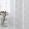 TOPICK White Sheer Curtains for Living Room, Embroidered Voile Window