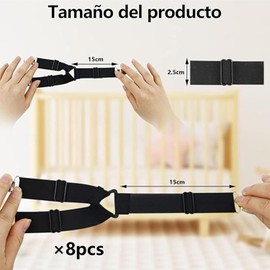 Sujetadores para Sábanas,Triángulo Ajustable Tirantes elásticos Sujetador,Sujeta sabanas para sábanas Ajustables,Cojines de sofá,Fundas de colchones (8 PCS, Blanco)