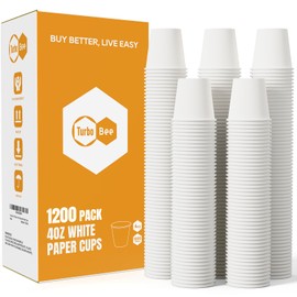 Turbo Bee Turbo Bee 1200Pack 4oz Disposable Paper Cups,Disposable Espresso Cups,Coffee Cups, Hot/Cold Beverage Drinking Cups for Party, Travel and Events