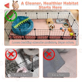 JOGEPEYO Waterproof Guinea Pig Cage Liners, Washable & Reusable Small Animal Cage Mat, for Rabbit, Hamster, Chinchilla, Hedgehog (Watermelon),C&C 24x48 inches