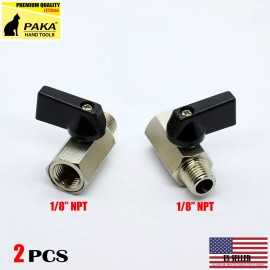 PAKA TOOLS 2 pcs High Quality Mini Ball Valve 1/8" MALE X FEMALE NPT