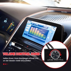 RED WOLF RCA Volume Control Car Volume Control Knob Bass RCA Gain Level Controller Universal Compatible with VW Opel Citroen Peugeot Fiat Mercedes Car Amplifier Audio Level Control
