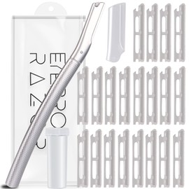 Dermaplaning Tool for Face Exfoliation, with 20 Replaceable Blades, Facial Shaver/Eyebrow Razor, Peach Fuzz Removal Eyebrow Shaper for Women, Easy to Use Dermaplaner Help Exfoliate and Smooth Skin