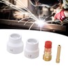 LiebeWH 4pcs TIG Gas Lens Kit White Ceramic Nozzle Short