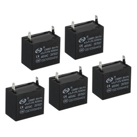 PATIKIL CBB61 Ceiling Fan Capacitor 4.5uF 450V AC 50/60Hz Single Insert with 2 Pins for Air Conditioning Fan Motor Start Operation Capacitors 38 x 36 x 32 mm Pack of 5