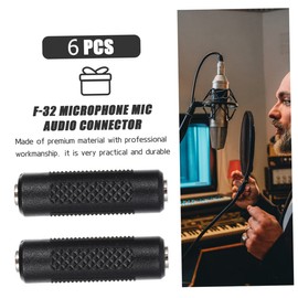 Gatuida 6pcs Female to Female Stereo Audio Adapter for Headphones Mixers Guitars and Amplifiers Stable Connection User-Friendly Design Black Microphone Connector