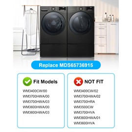 Upgraded MDS65736915 Washer Door Boot Gasket, Washer Door Boot Seal Fit for LG Washer WM3500CW WM3700HVA WM3700HWA, WM3600HVA WM3400CW WM3700HRA, Replace 4964148 AP6983043 PS12748962 EAP12748962