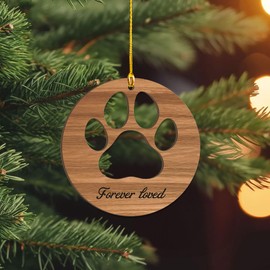Dog/Cat Paw Ornament – Cute Pet Paw Print Christmas Tree Ornament, for Pet Lovers, Dog or Cat Memorial Gift, Paw Print Keepsake, Holiday Decoration, 4 Inch (Pet1)
