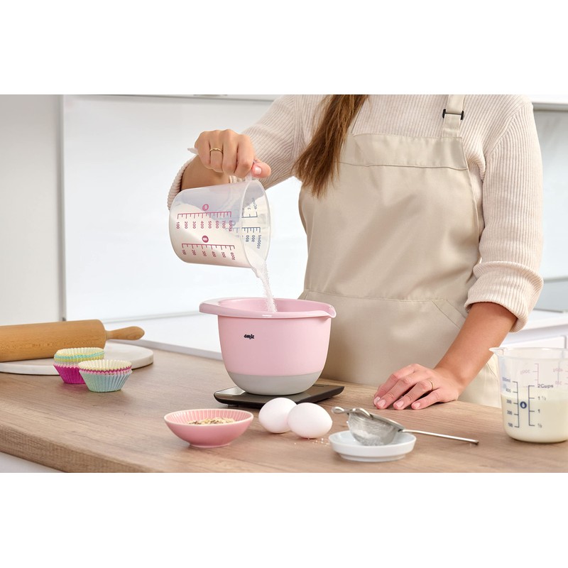 Emsa Prep&Bake 3-Piece Plastic Mixing Bowl Set, 1.4 + 2.8